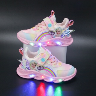 Zapatillas deportivas para niños y niñas, zapatos luminosos con luz LED,  zapatos deportivos, zapatos escolares para niñas pequeñas (blanco, 3.5 años)