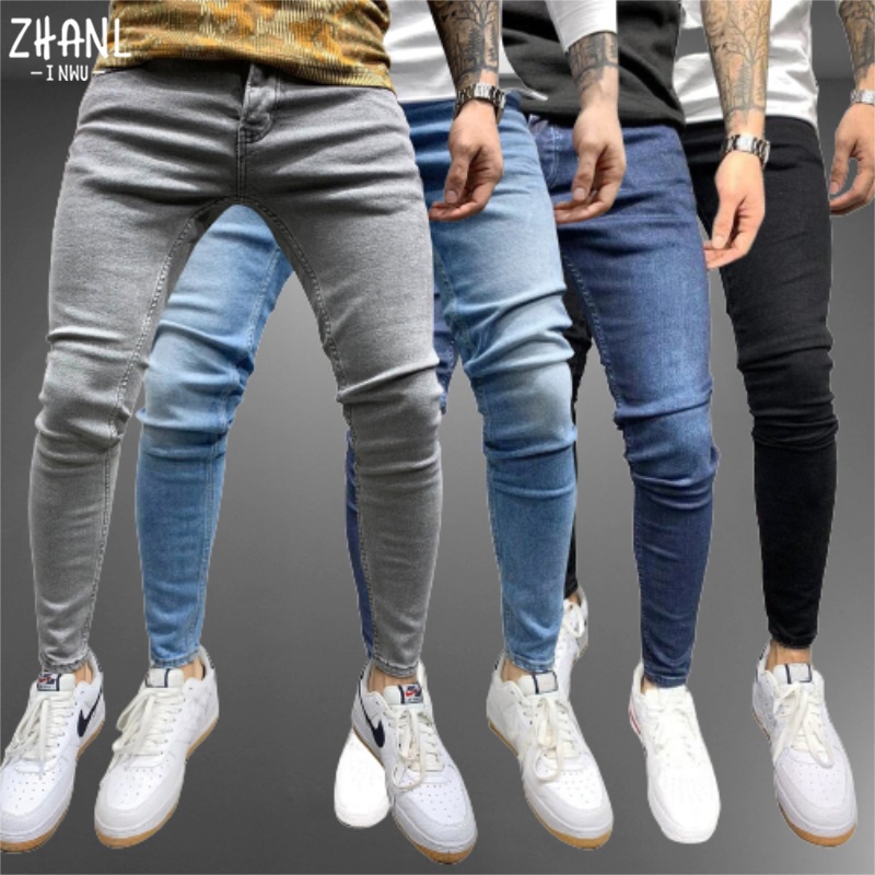 Pantalones Vaqueros De Moda Para Hombres Casual Negro Delgado Lápiz De  Trabajo Skinny Biker Streetwear Hip Hop Fiesta Denim Ropa Jeans Para Hombre