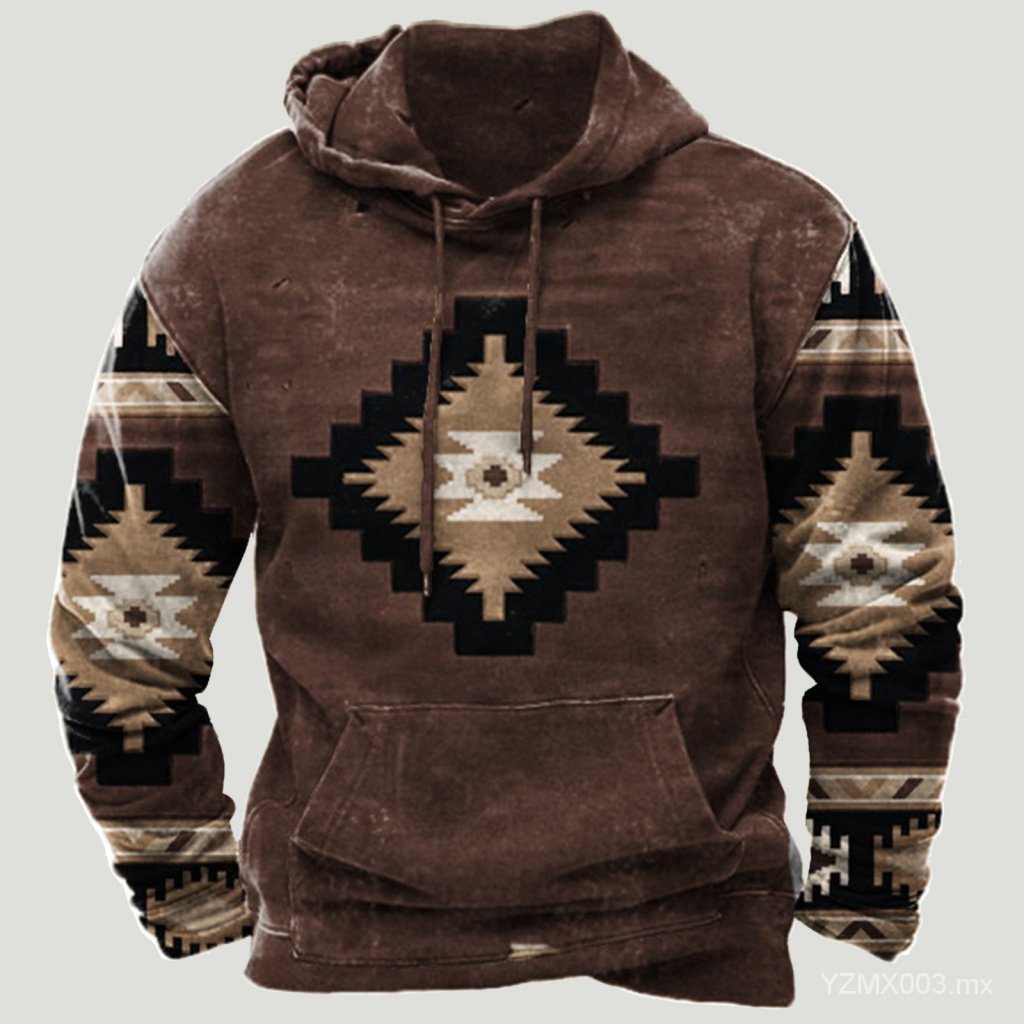 Sudadera con capucha Vintage de los hombres ropa vaquera Casual y