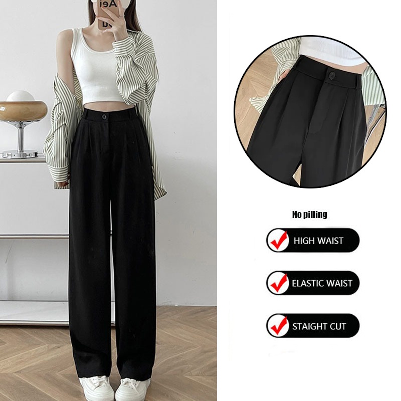 Pantalones Informales De Pierna Ancha Formales Para Mujer