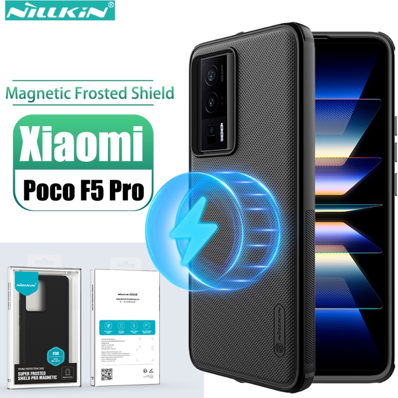 Nillkin Para Xiaomi Poco F5 Pro Funda Magnética Esmerilada Escudo PC + TPU  Protección Cubierta Trasera