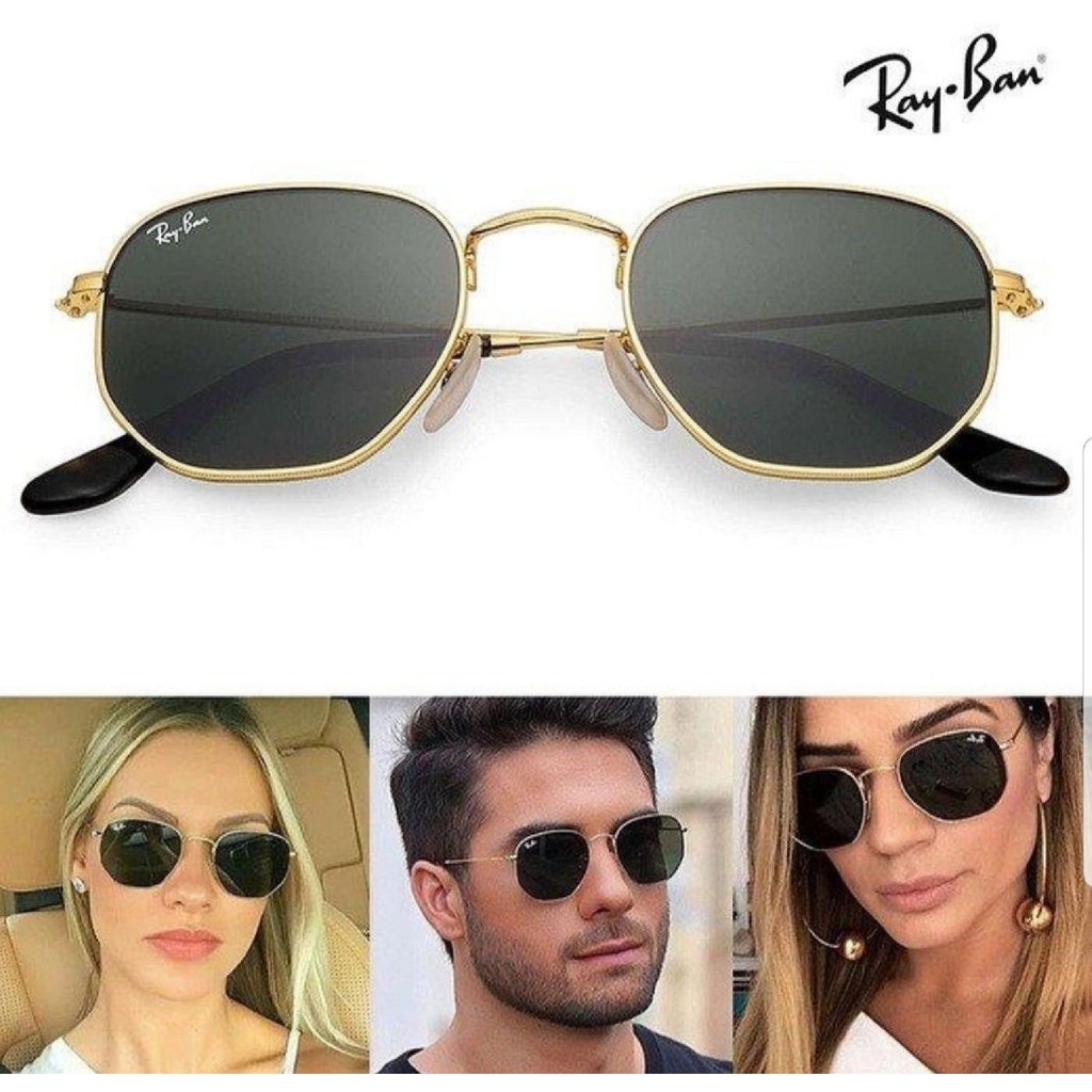 Lentes ray discount ban hexagonales mujer