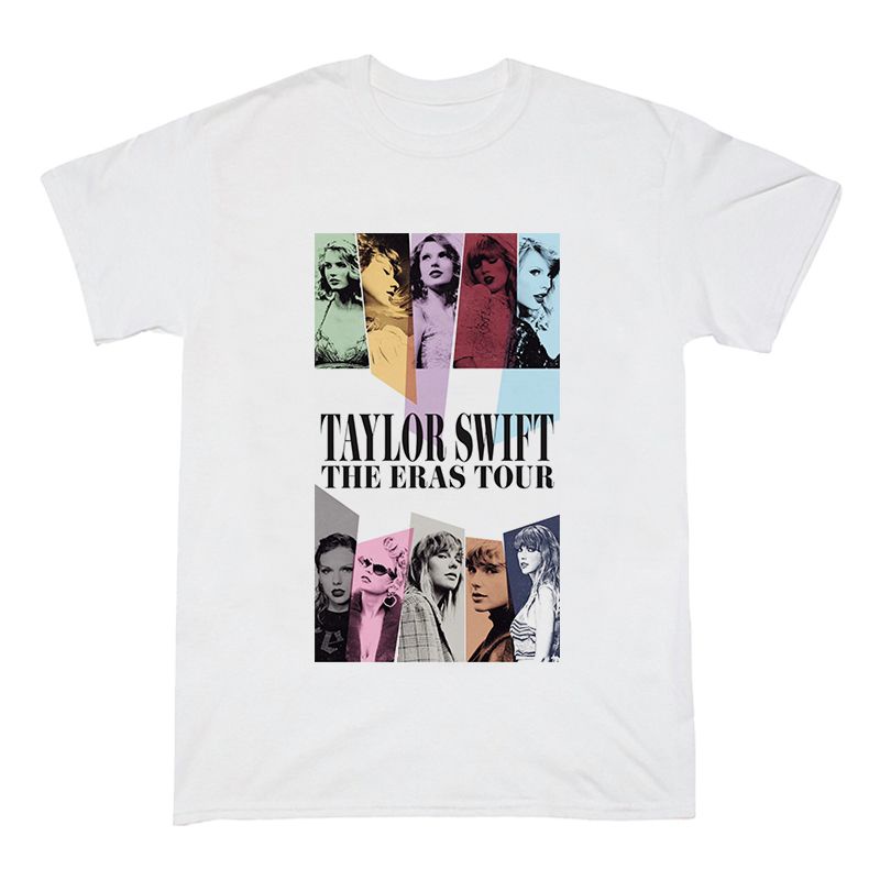thumbnail image 1 of 2023 Nuevo Taylor Swift The Eras Tour Concert Merch Cuello Redondo Algodón T Manga Corta Casual Top Hombres/Mujeres Pareja Camisas Ropa, 1 of 4