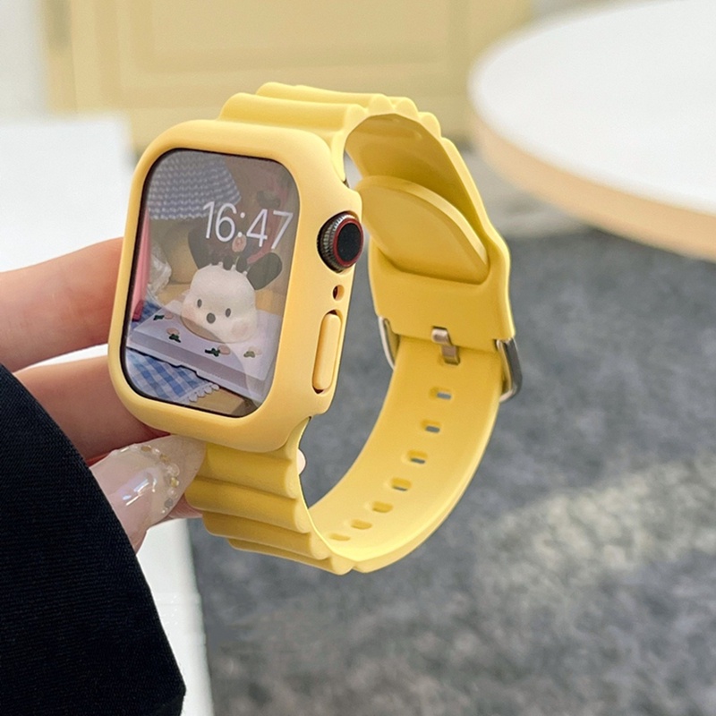 Para Apple Watch Series Ultra 8 7 6 5 3 4 2 1 SE Pulsera De Silicona Suave Correa De Reloj Funda Para iWatch 49 41 45 44 42 40 38 mm PC Shopee Mexico
