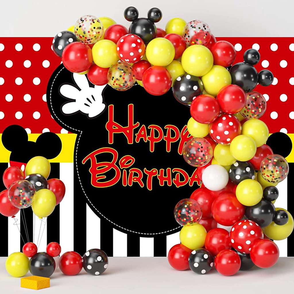 Combo Cumpleaños Globos Mickey Mouse Temática Decoración