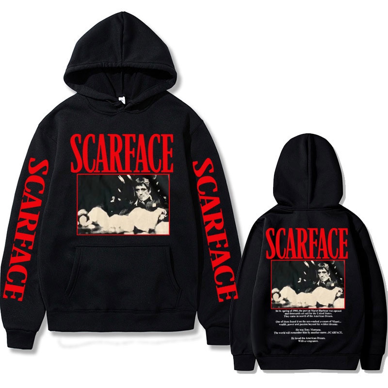 Vintage 90s pel cula Scarface Tony Montana HOODIE hombres casual vintage pullover hombre hip hoodies mens moda oversized sudadera