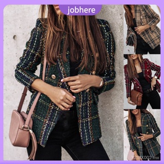  2021 Mujer Traje Chaqueta Tweed Blazers Mujeres Doble