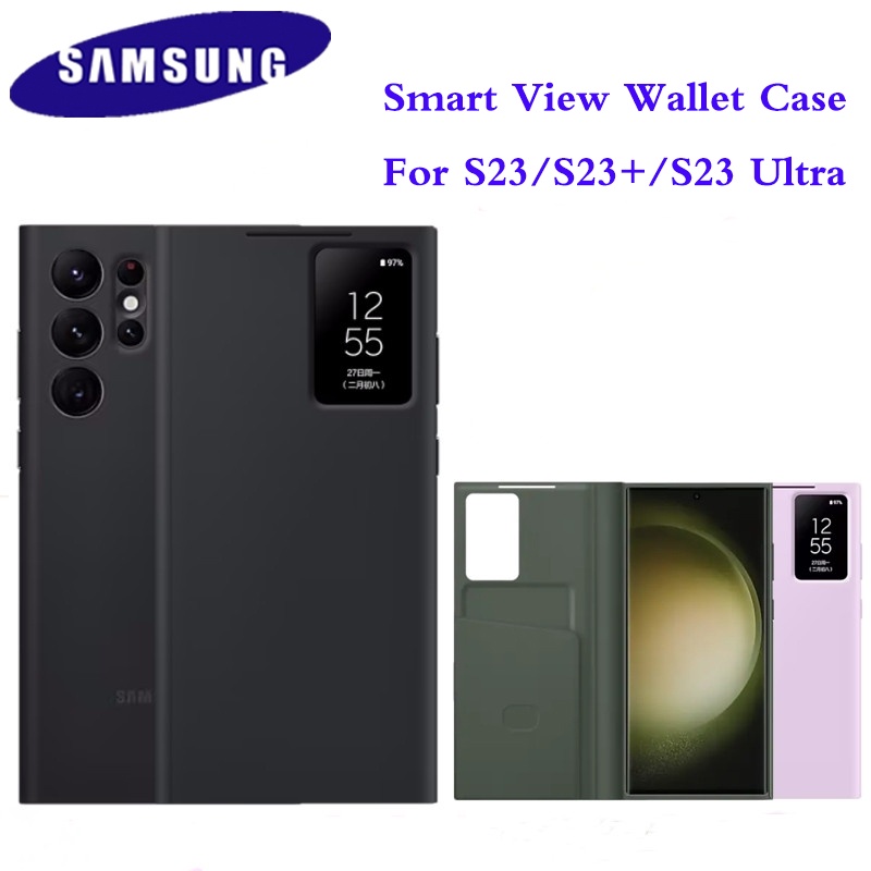 Funda cartera de cuero compatible Samsung Galaxy S23 Ultra / S23 +