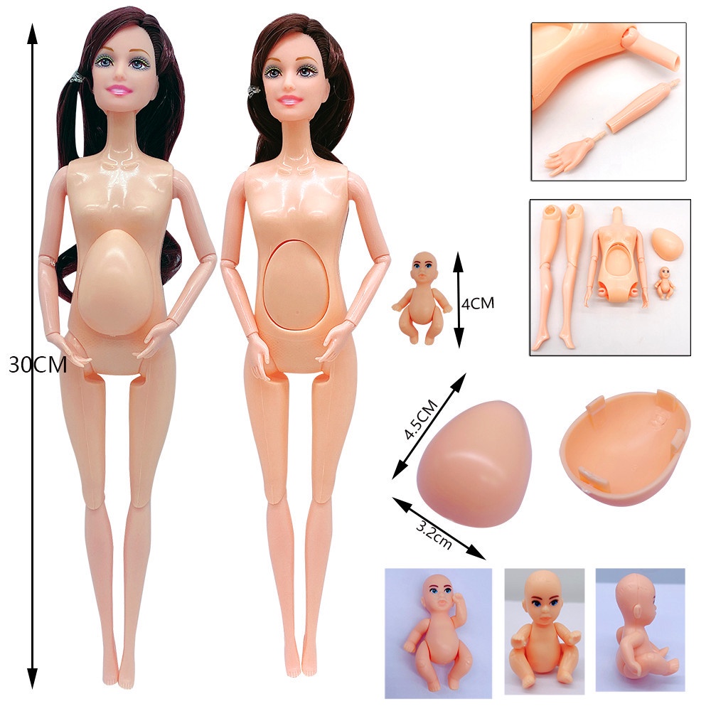 30cm muneca Barbie embarazada bebe embarazada conjunto de regalo la familia para una familia de seis juguetes de los ninos