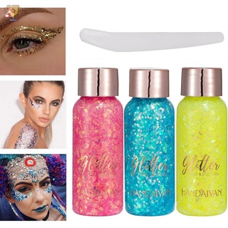  Gel de purpurina corporal, brillo de ojos y cara, lentejuelas  líquidas, sombra de ojos con purpurina para uñas, polvo láser cosmético  para fiestas de Navidad, accesorios de rave, gel de purpurina