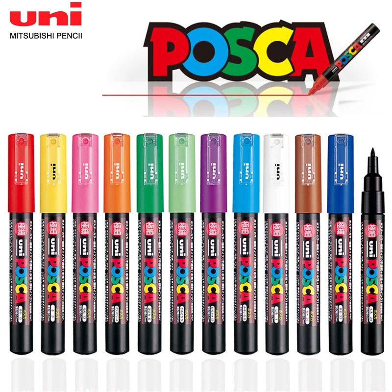 Rotulador de pintura Uni Posca, estuche Posca, juego de 54 colores surtidos