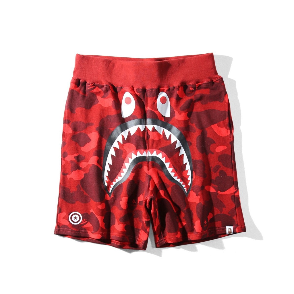 BAPE Shark Head Hombres Deportes Playa Pantalones Cortos Grandes