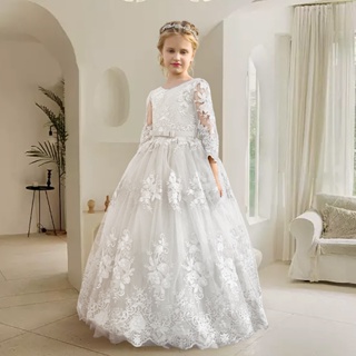 Vestido Azul Para Niñas de Encajes Princesa Fiesta Quinces Bodas Cumpleaños  Bebe