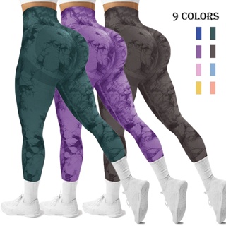 Pantalones Legging Para Mujer Tie Dye Gym De Cintura Alta