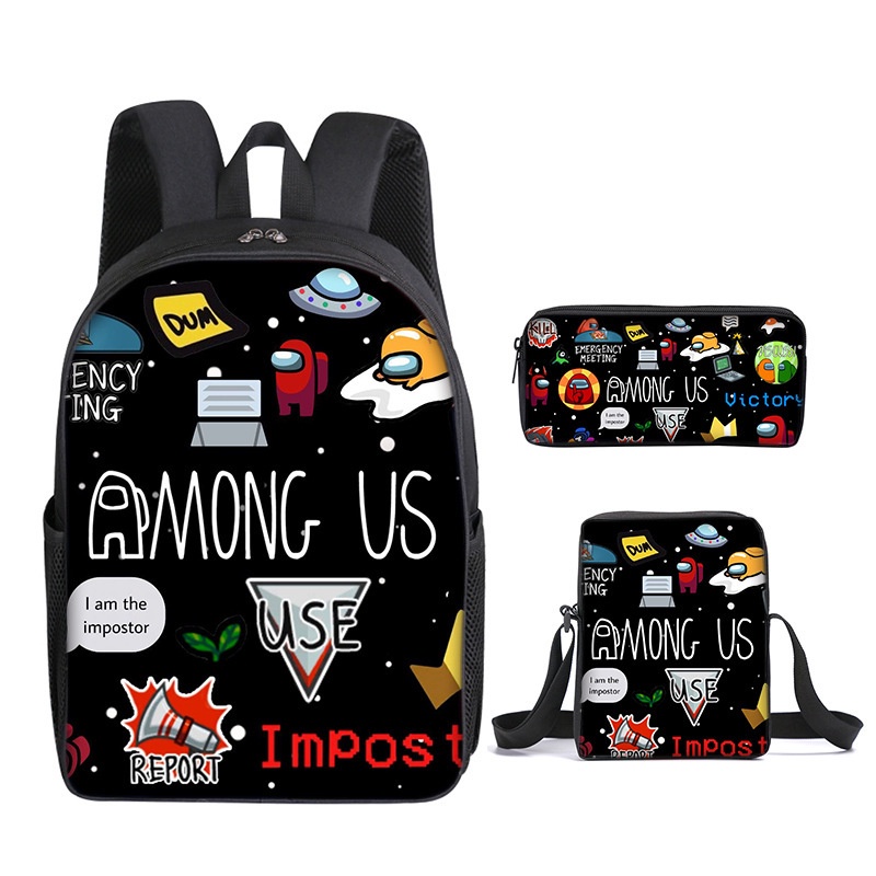 Anime Mochila de Among Us Conjunto De Piezas Niños Mochila