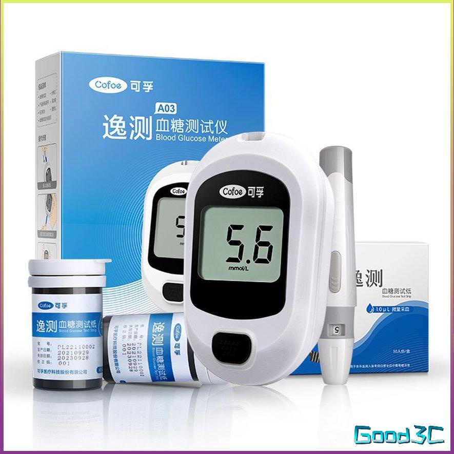 Ready] Kit de medidor glucosa en sangre, glucómetro, inteligente prueba  azúcar sangre para Diabetes con 50 Uds. De tiras reactivas, lancetas [J/21]