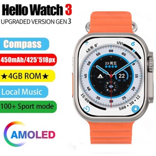 Reloj Inteligente Hello Watch 3+ 4g Rom Amoled Con 4 Correa