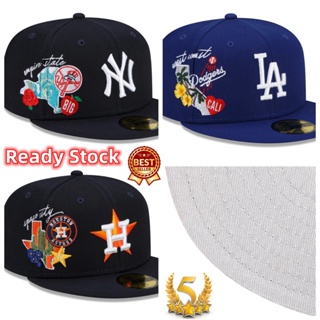 Stock Listo] M.L.B Los Angeles Dodgers Gorra De Béisbol Totalmente Cerrada  Mujeres Clásicas Ny Hat Hombres Talla Grande