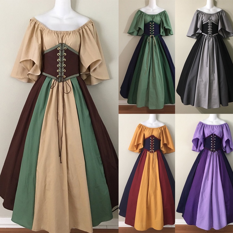 Medieval Costume Para Women Halloween Corset Gothic Renaissance Dress Plus Size Flare Sleeve Ball Gown Cosplay Clothes Shopee Mexico