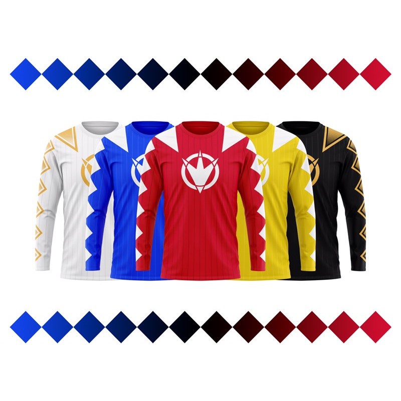 Power Rangers-Camiseta De Manga Larga De Sublimación Completa Inspirada ...