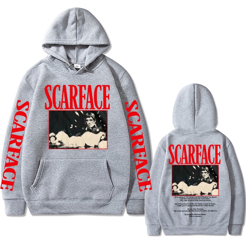 Vintage 90s pelicula Scarface Tony Montana HOODIE hombres casual vintage pullover hombre hip hoodies mens moda oversized sudadera