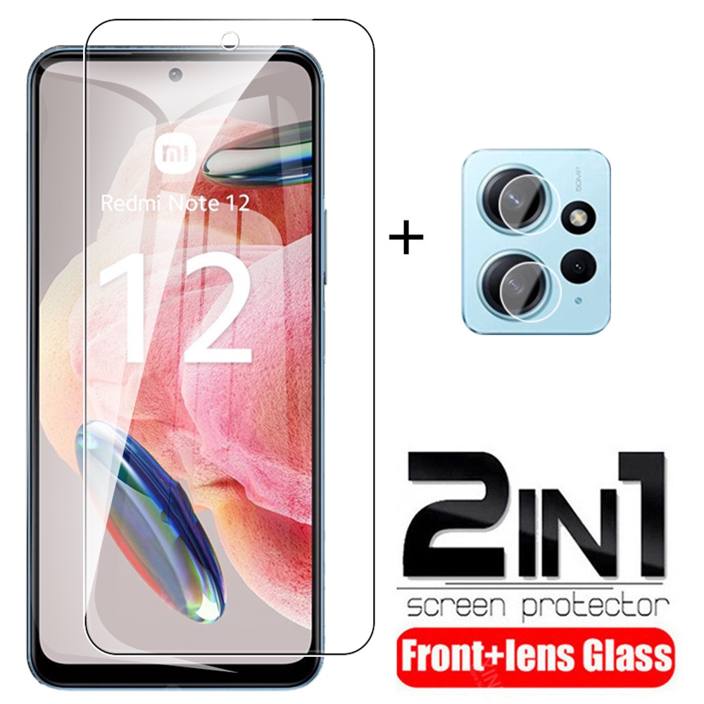 2 En 1 Para Xiaomi Redmi Note 12 4G Global 12C 11A 10C 9A 10A 10 Funda De  Vidrio Templado Protectores De Pantalla De Lente De Cámara Película  Protectora