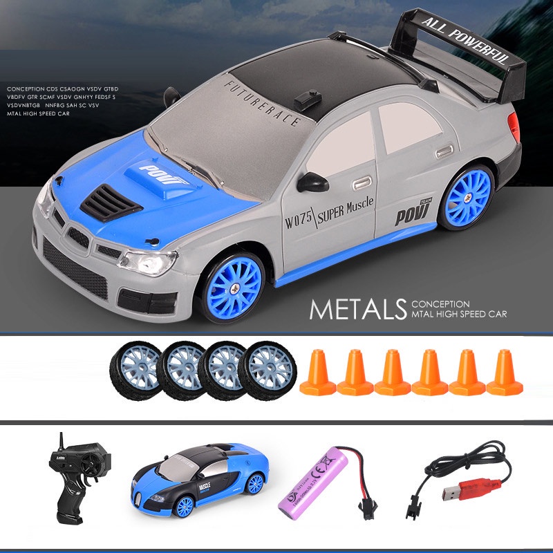 RC Drift GTR Car 4WD 1/24 High Speed Led Light Remote Control