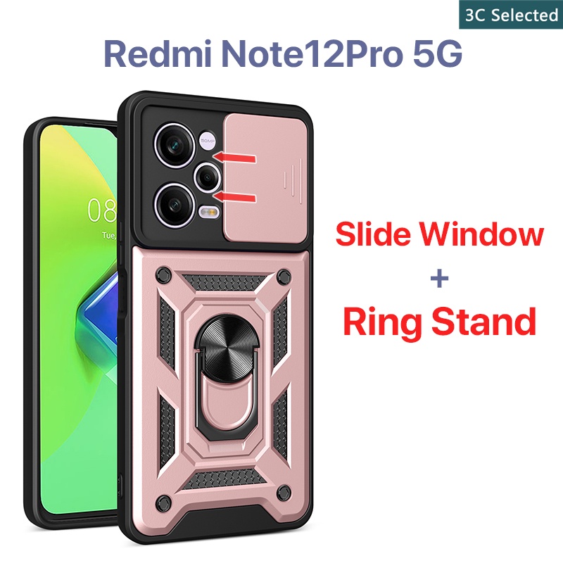 Funda Redmi Note 12 Pro 4G 5G 12S Case Carcasa Duro Ventana Deslizante