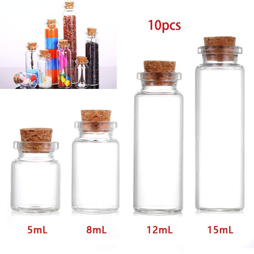 10 Piezas De Mini Botellas De Vidrio Con Forma De Estrella