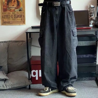 Pantalones de mezclilla holgados con bordado de hip hop para hombre