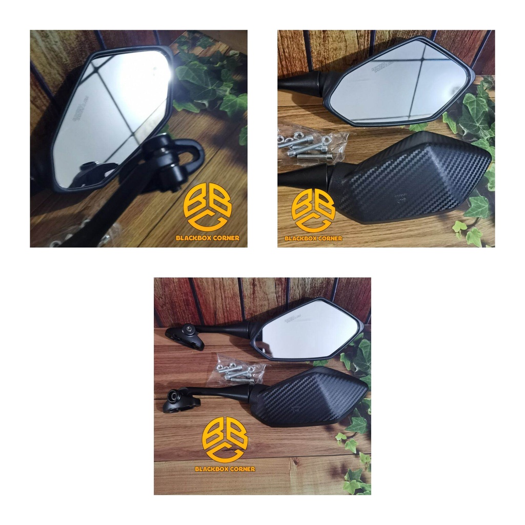 Espejo retrovisor de carbono deportivo de tallo corto UNIVERSAL