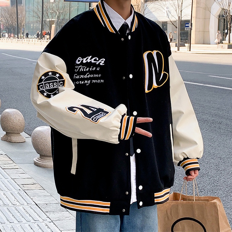 Chaqueta De Los Hombres De Estilo De La Calle Desgaste Suelto De - Main Image