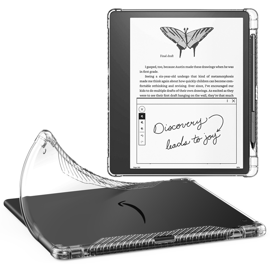 Funda Para 10,2 Pulgadas Kindle Scribe 2022 Ultra Transparente Suave  Flexible TPU Piel Parachoques Cubierta Trasera Con Soporte De La Pluma