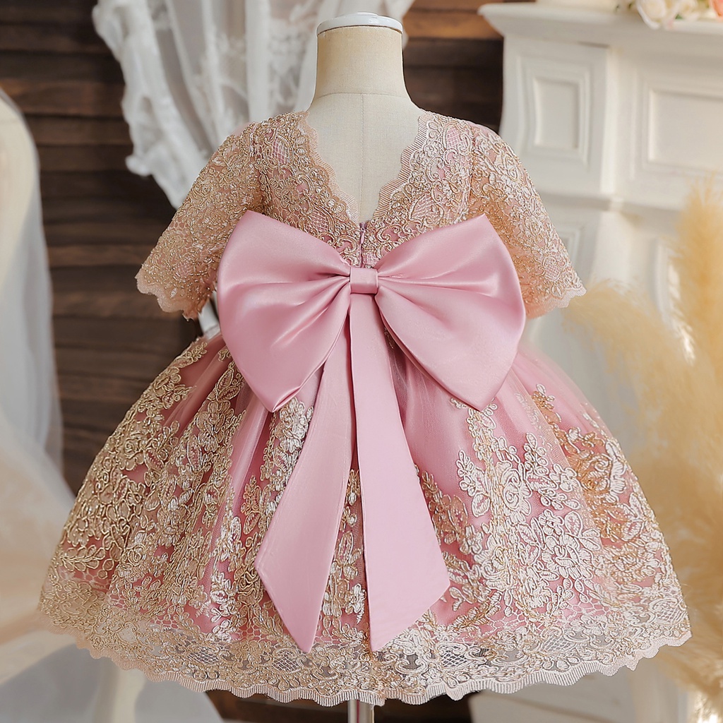 Vestido De Princesa De Encaje Para Nina Recien Nacido 1er Cumpleanos Vestidos De Fiesta De Bordado