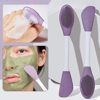Cepillo limpieza facial 2 en 1, 1 cepillo exfoliante limpieza facial con  poro suave ultrafino Limpieza profunda Cepillo limpieza facial doble cara  silicona para masajear, eliminación de maquillaje para el cuidado de