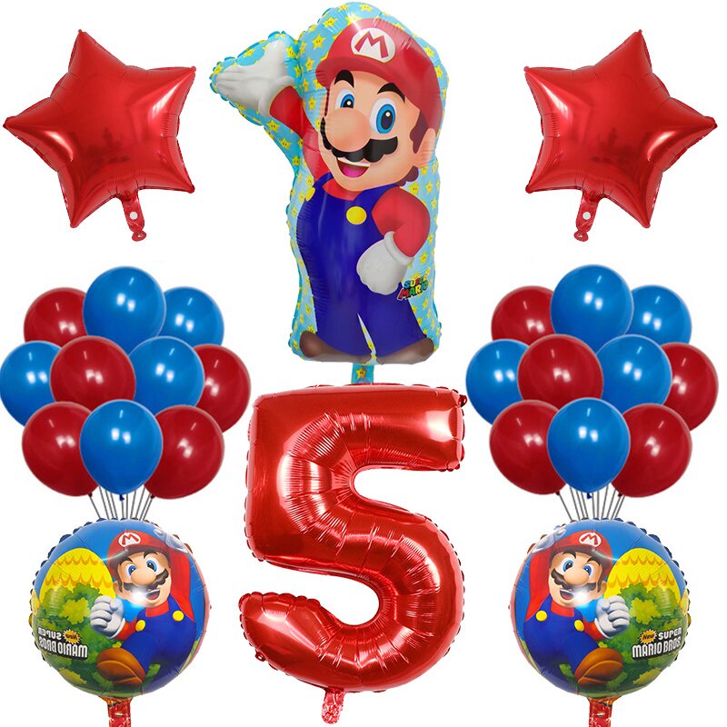 Unids Set Super Mario Globos De Papel De Aluminio In N Mero Ni O