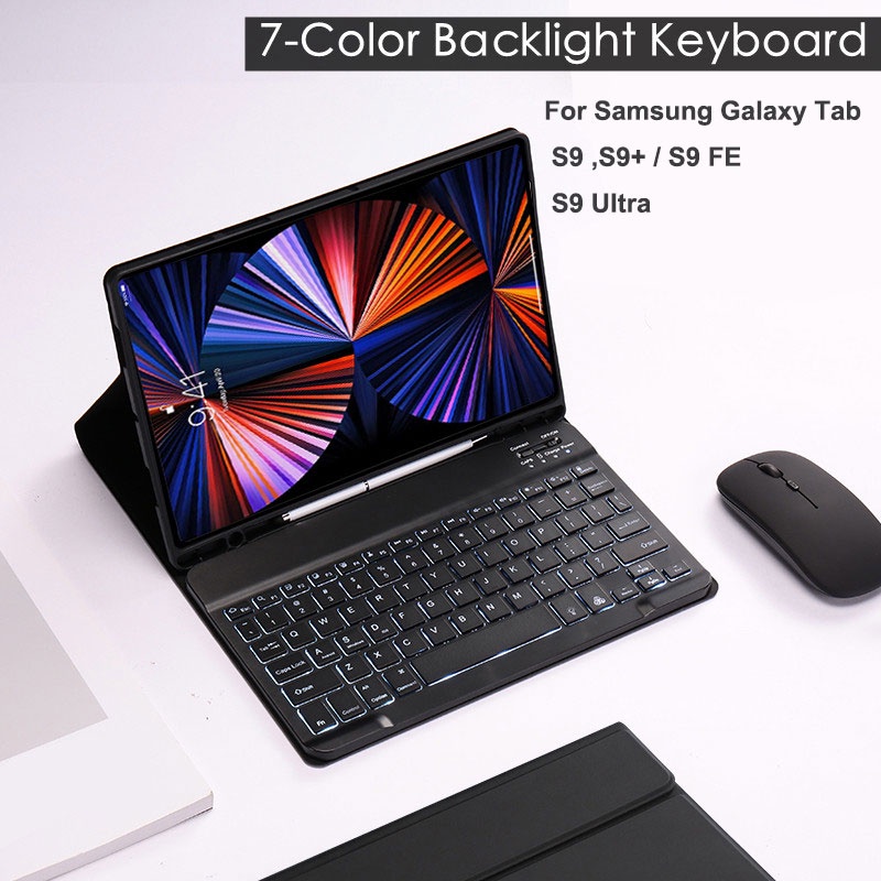 Funda Con Teclado Retroiluminado Para Samsung Galaxy Tab S10 S10 FE 