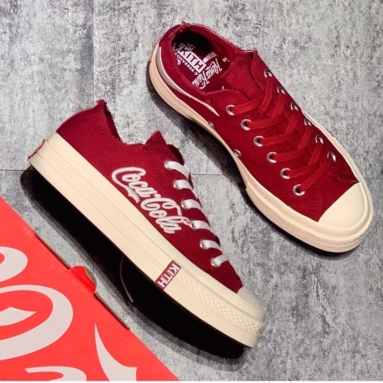 Kith x Coca-Cola x Converse Chuck 70 zapatos casuales bajo vino