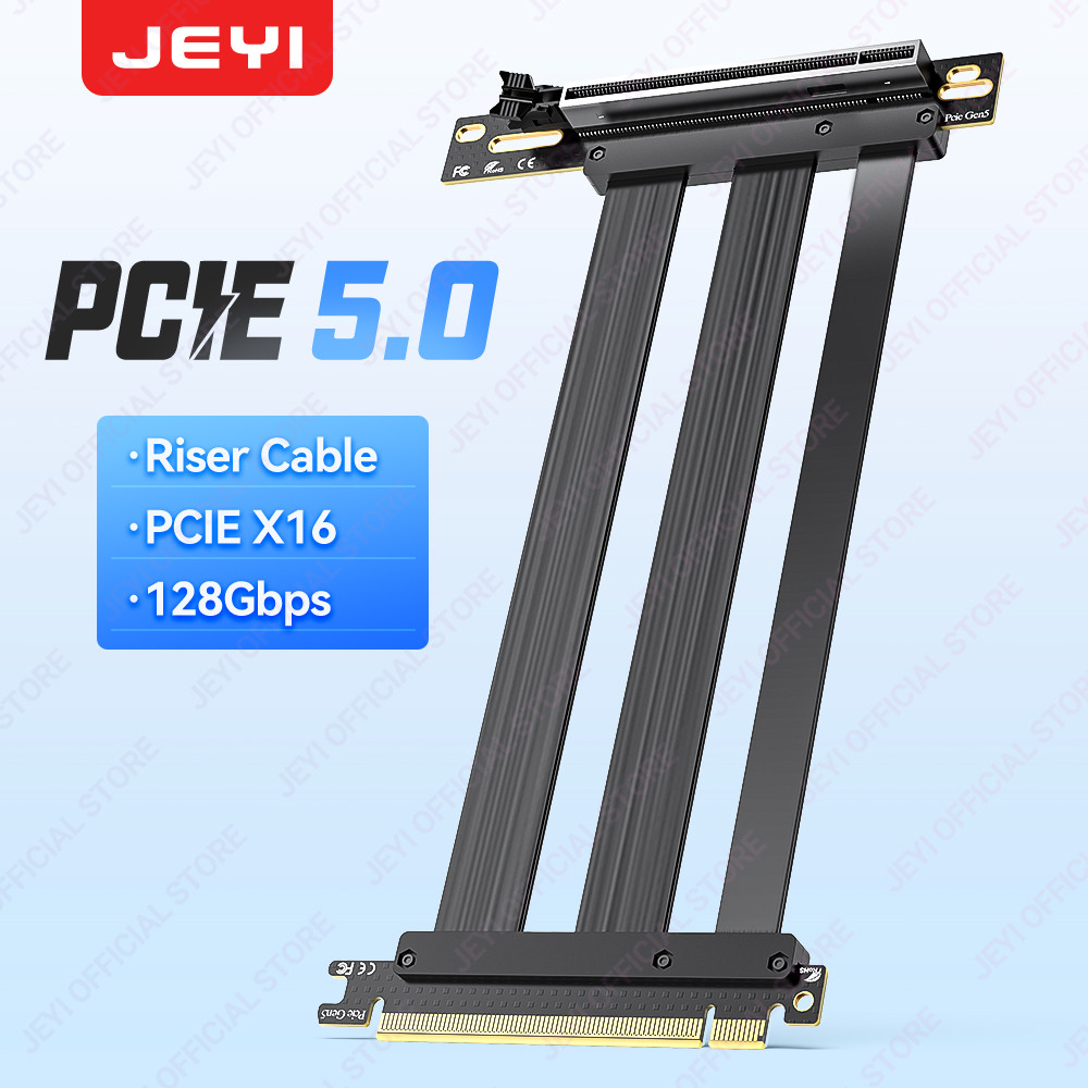 PCIE 4.0 X16 Riser-kabel voor RTX 4090, Hoge Snelheid Flexibele Dubbelzijdige 180 Graden GPU-verlengkabel, Compatibel met RX 7900 XT (Zwart