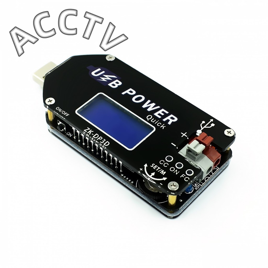 Convertisseur CC/CC DollaTek USB-C Ajustable 4-13V à 1-30V 2A - Module Alimentation QC2.0 QC3.0 15W Avec Affichage LCD