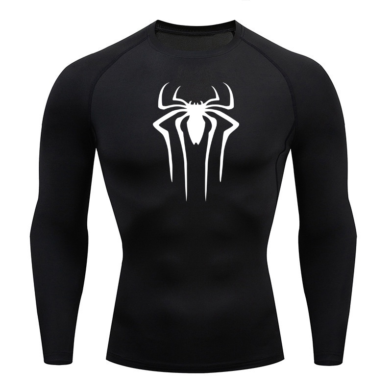 Spiderman Camisa De Compresión Hombres Corriendo Manga Corta Negro Gimnasio  Camiseta Deportes Top Secado Rápido Verano Casual Tops