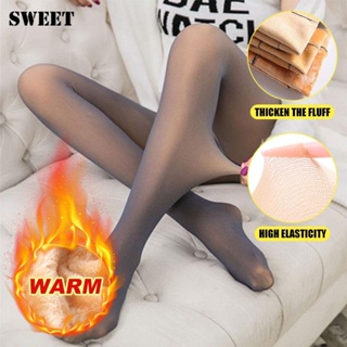 Medias térmicas translúcidas con forro polar cálido, leggings nude, mallas  de invierno, pantalones térmicos transparentes elásticos para mujer