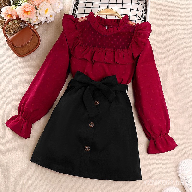  Falda negra con tirantes rojos para mujer, falda de línea con  bolsillos, falda roja de lunares y falda de línea, Vino : Ropa, Zapatos y  Joyería