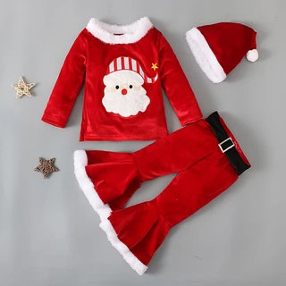 Camiseta Navideña Para Niños De Papá Noel Y Renos - Varias Tallas, Diseño Divertido