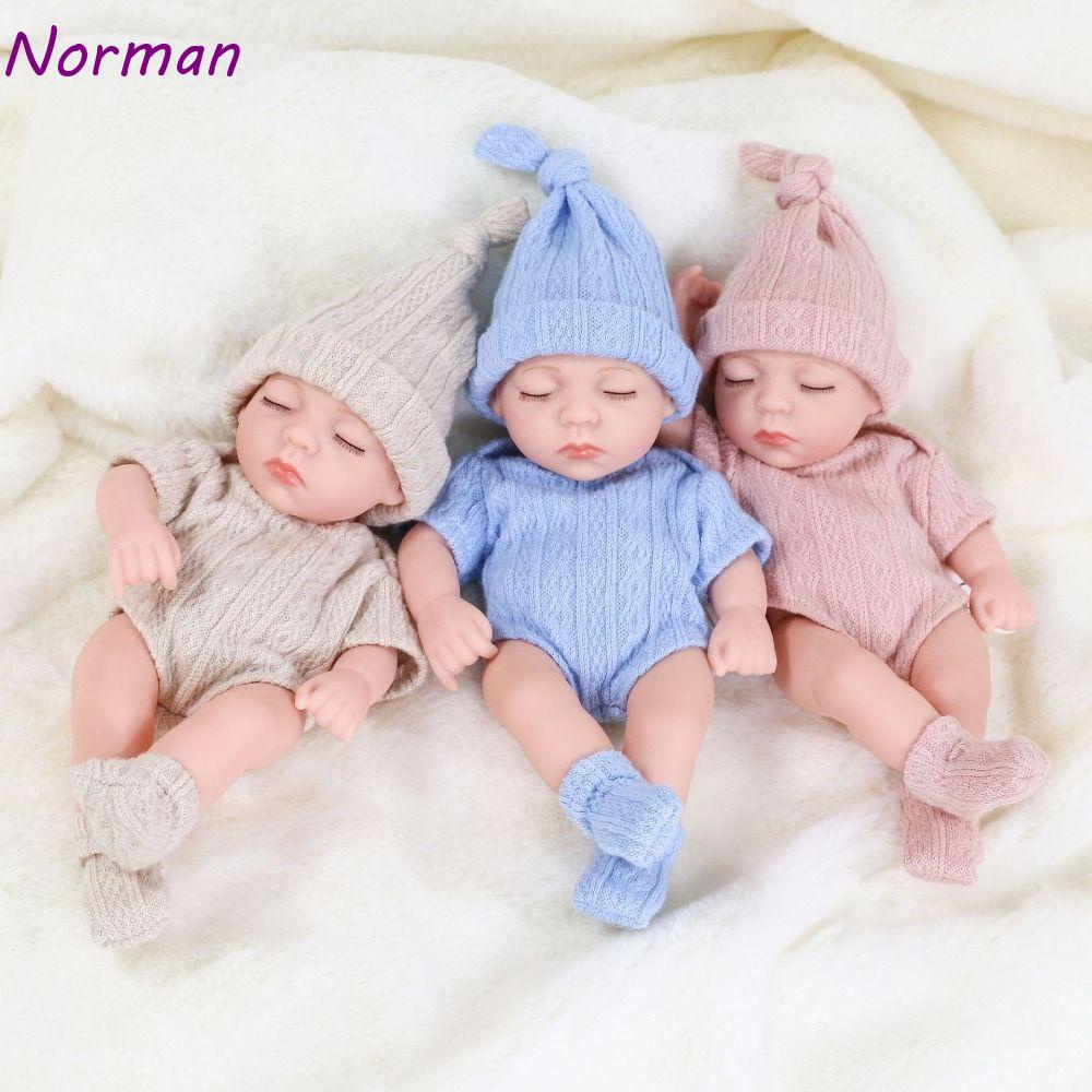 NORMAN Muñecas De Silicona Reborn , Vinilo Impermeable Mini Baby Juguetes ,  Muñeca Realista 20CM Bebe Niñas Cumpleaños