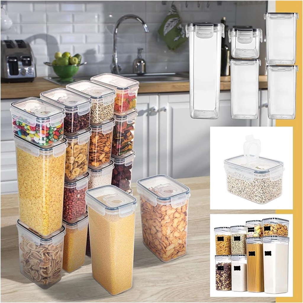  Botes de cocina-café/harina/alimentos/caramelos/pasta- juegos  de recipientes para el mostrador de la cocina : Hogar y Cocina
