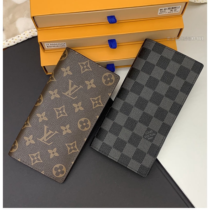 Billetera Louis Vuitton Logo Gris AAA