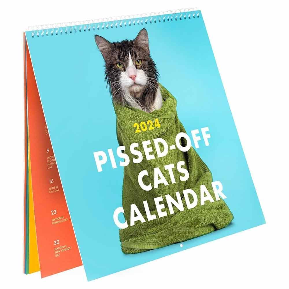 2024 PissedOff Cats Calendar / Funny Cat Wall Calendar Monthly Format