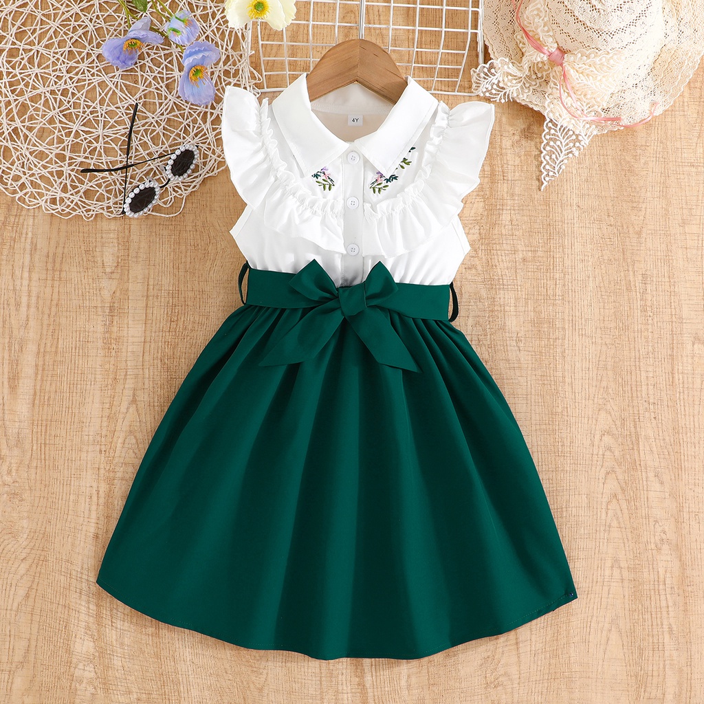 Vestido de niña verde esmeralda sales