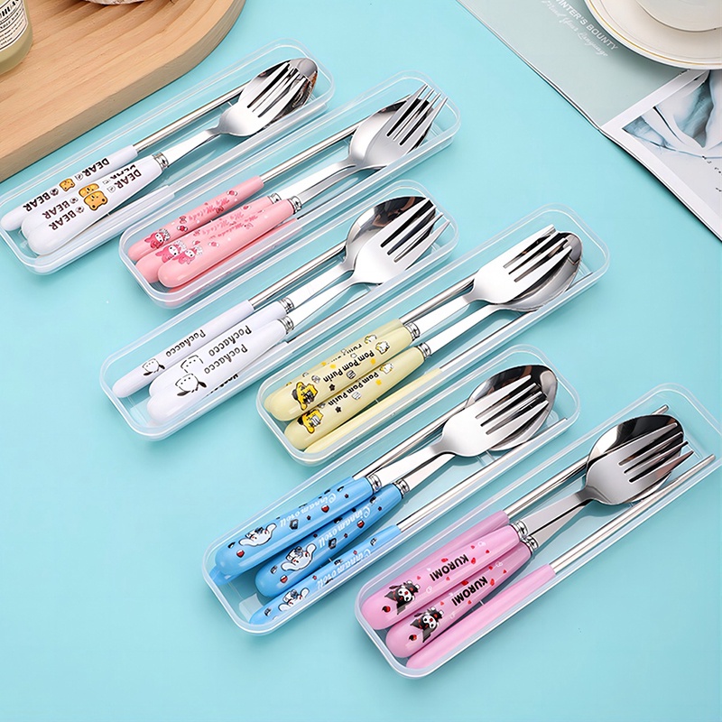 Sanrio Vajilla De Acero Inoxidable Estilo Lindo Juego De Alto